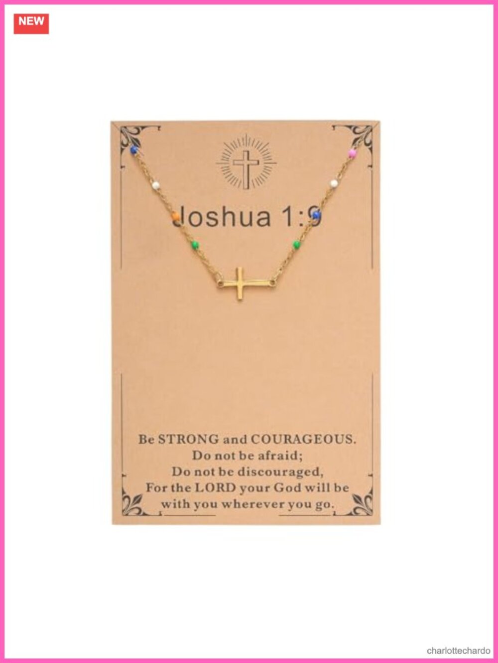 14K Gold Plated Cross Necklace Stainless Steel Pendant Choker